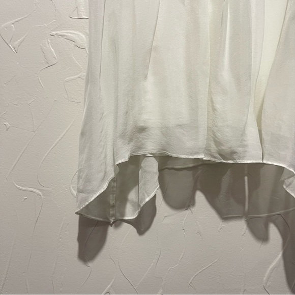 Soft Surroundings white 100% silk pleated-front sleeveless top (small) - Picture 2 of 4